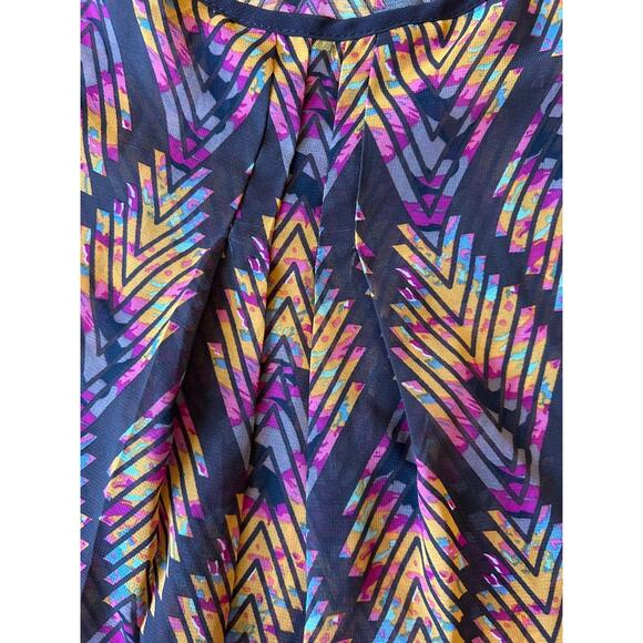 Blu Pepper By Anthropologie Blouse Women L Sheer Fairycore Boho Aztec Sheer 80s - Picture 7 of 15